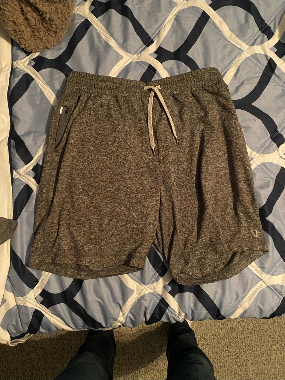 Vuori Heathered Charcoal Athletic Shorts - Gray